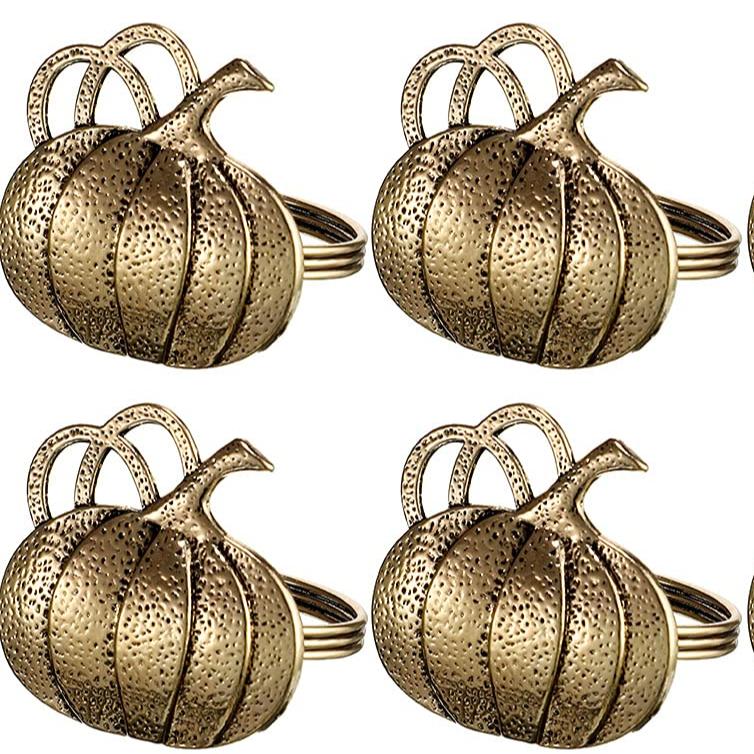 Napkin Rings Pumpkin Set 4 pc