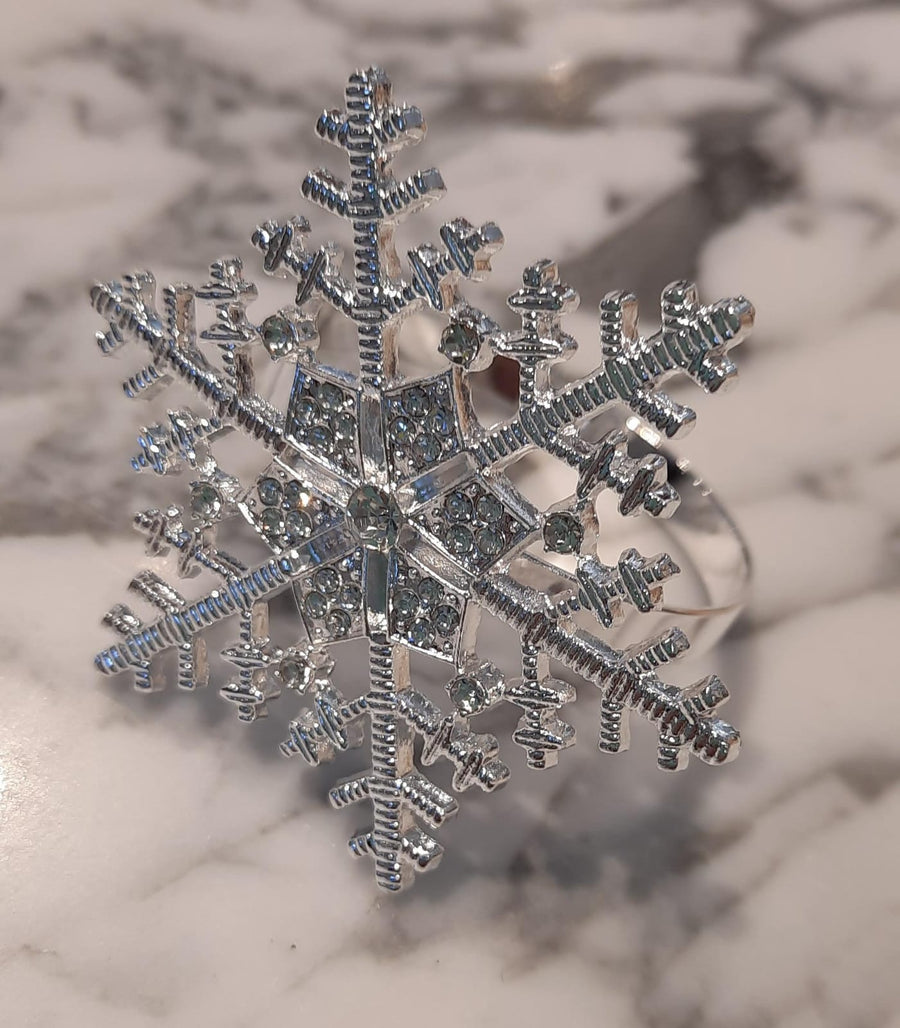 Napkin Rings Copo de Nieve Plateado Diamantes