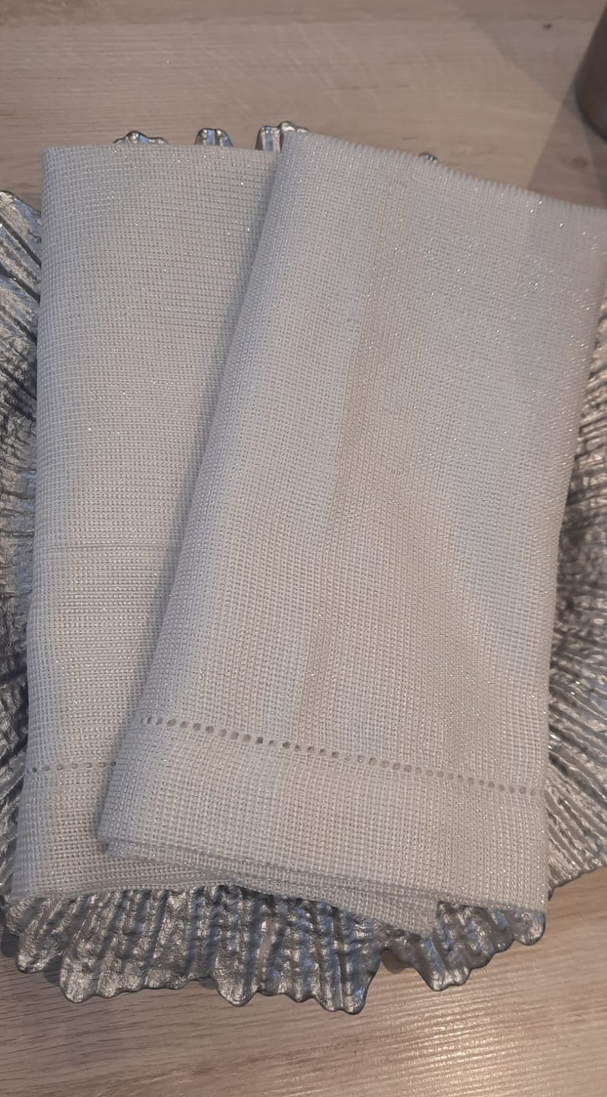 Metallic White Napkin