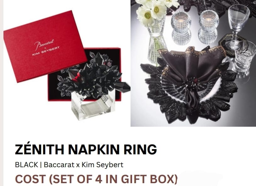 Zénith Napkin Rings in Black, Set of 4 in a Gift Box