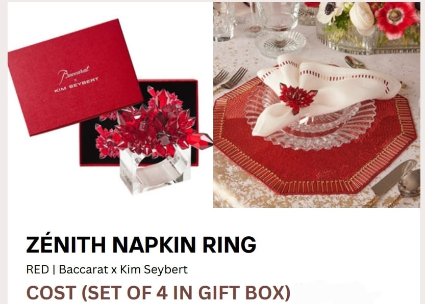 Zénith Napkin Rings in Red, Set of 4 in a Gift Box