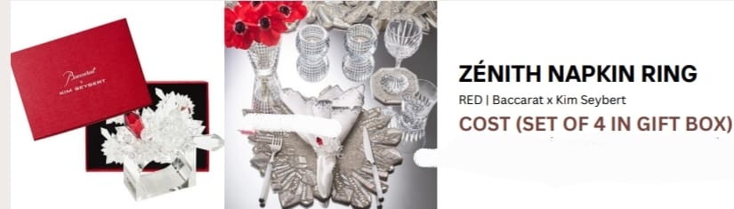 Zénith Napkin Rings in Crystal, Set of 4 in a Gift Box