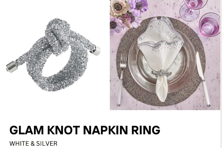 Glam Knot Napkin Ring in Silver