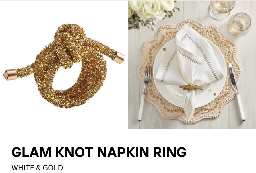 Glam Knot Napkin Ring in Gold