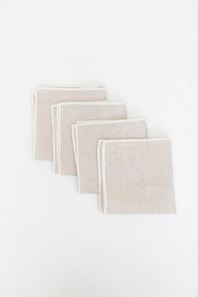 Sàascasa servilletas de lino cuadradas color hueso set 2 pc.