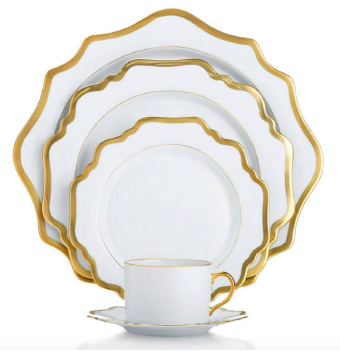 Antique White with Gold Dinner Plate
