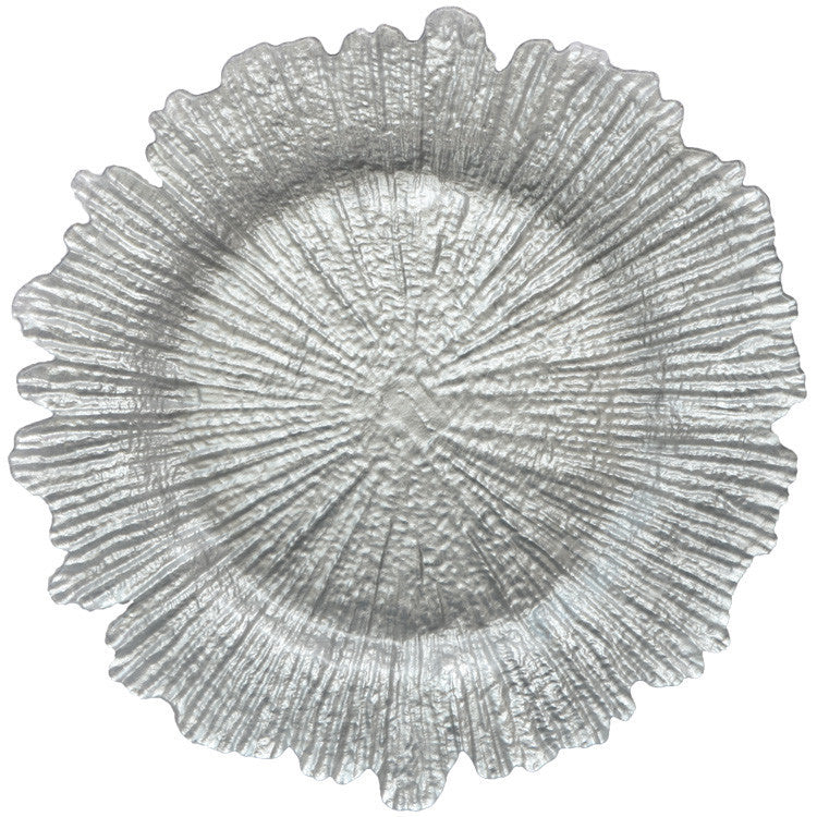 Reef Charger Plate Silver 4 Pc