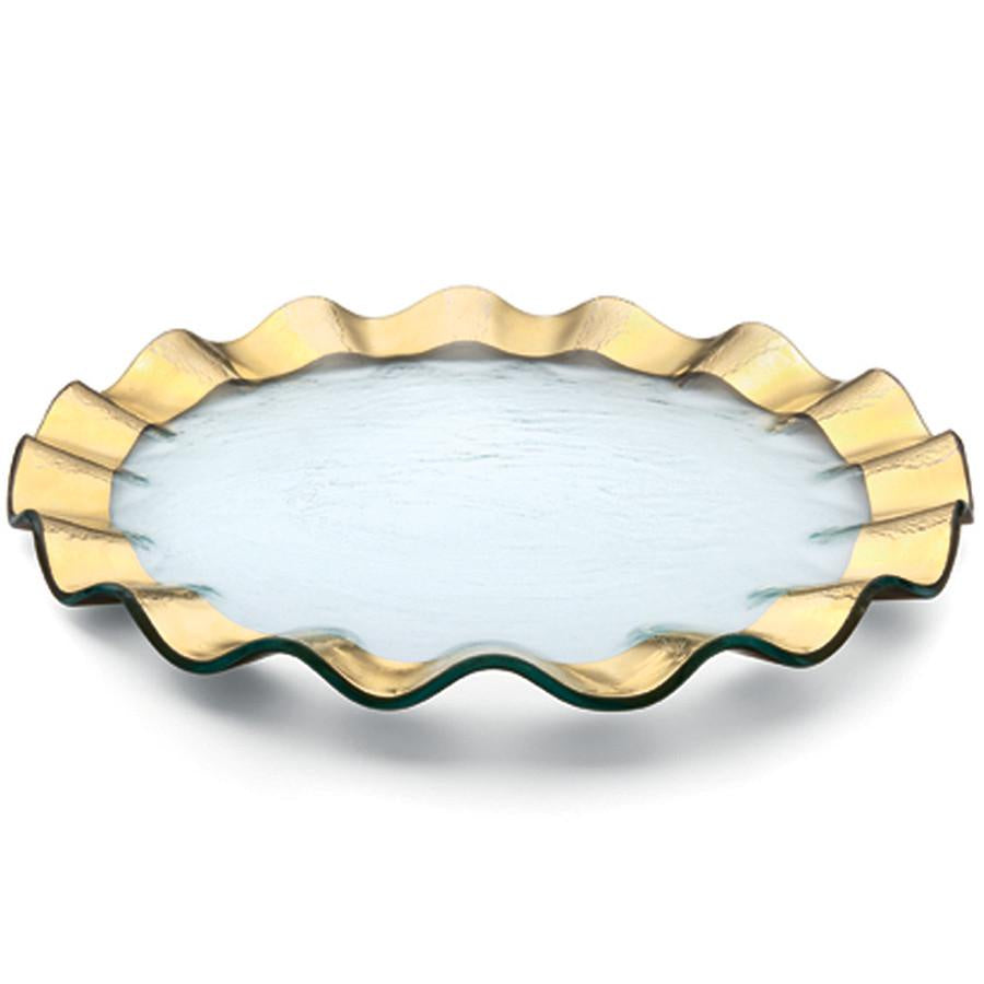 Ruffle Gold Dinner Plate