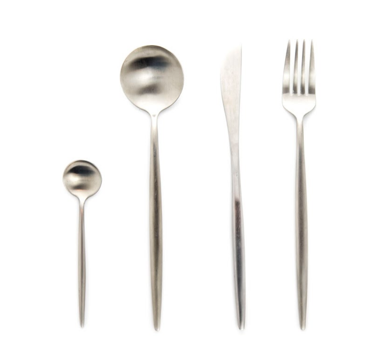Long Silver Matte Flatware