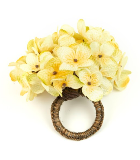 Hortensia White/Beige Napkin Ring