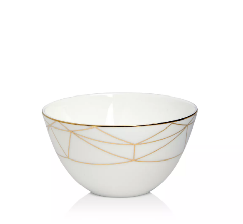 Gem Cut Gold Cereal Bowl