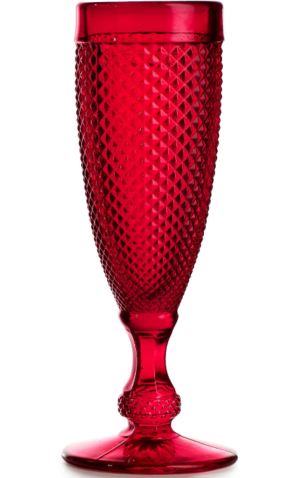 Red Bicos Champagne Goblet Set 4 Pc