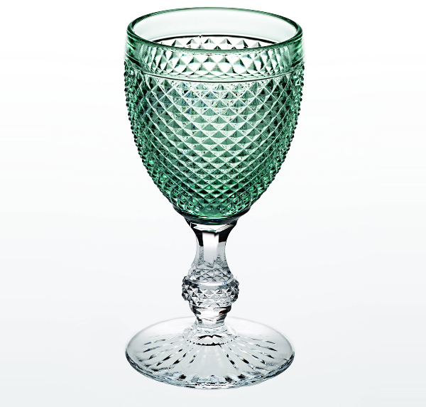 Green Top Bicolor Bicos Water Goblet