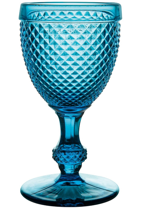 Blue Bicos Wine Goblet Set 4 Pc