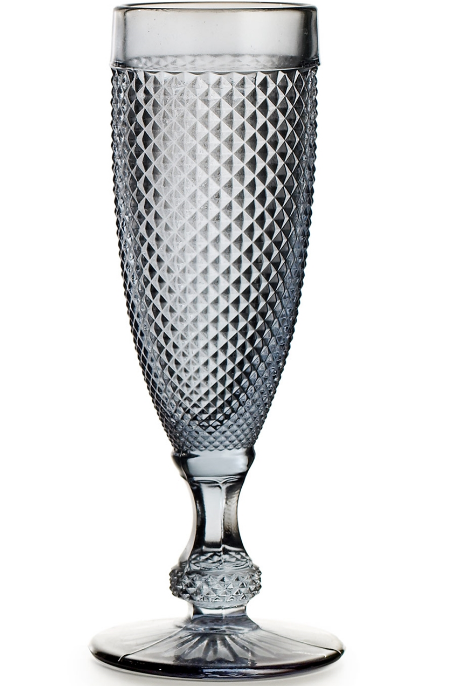 Cinza Grey Champagne Goblet Set 4 Pc