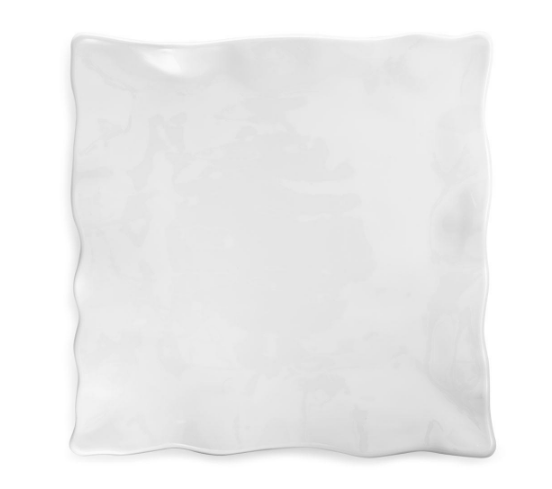 Ruffle White Melamine Square Small Platter