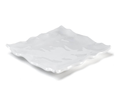 Ruffle White Melamine Square Small Platter