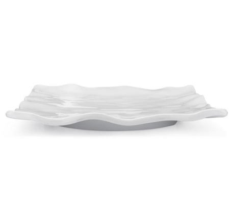 Ruffle White Melamine Square Small Platter