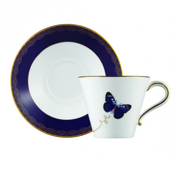 My Butterfly Tea Cup & Saucer Gold/Purple