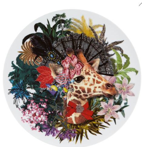 Love Who You Want Charger Plate Jungle Doña Jirafa  by Christian Lacroix
