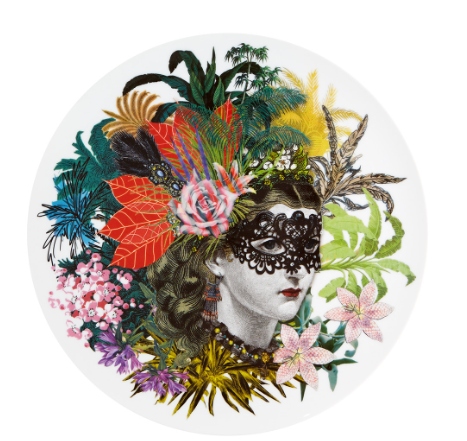 Love Who You Want Charger Plate Mamzelle Scarlet  by Christian Lacroix