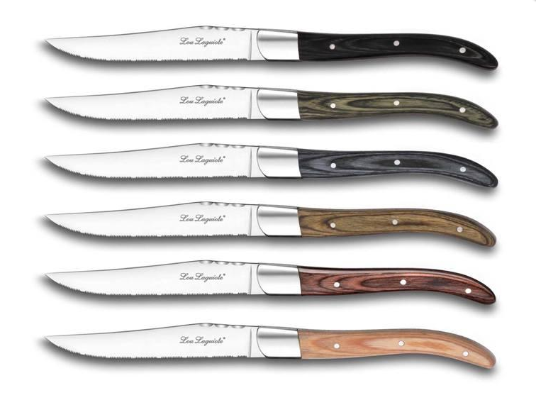 Lou Laguiole Set of 6 Assorted Steak Knives