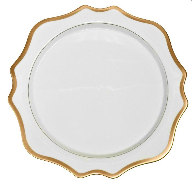 Anna's Palette Antique White with Gold Charger Plate