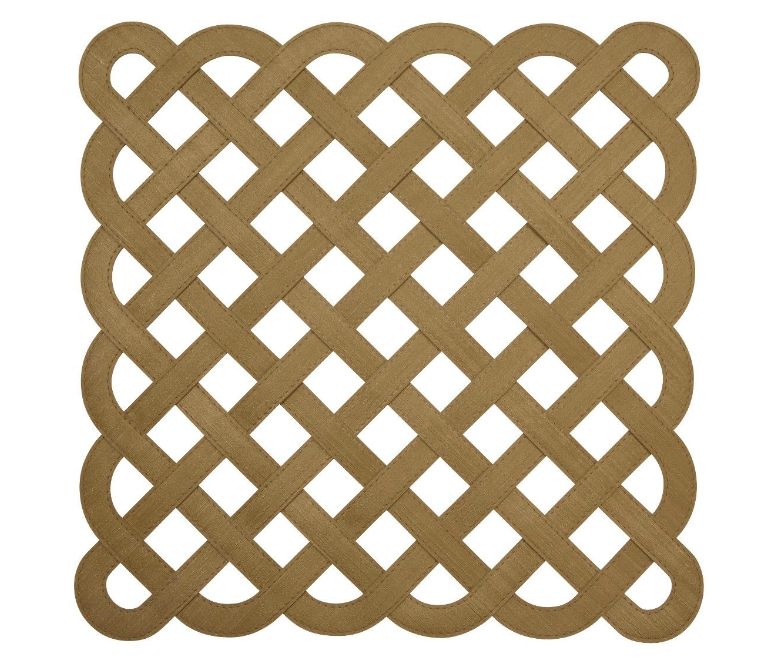 Square Placemat Silk Eternity Gold  4 Pcs