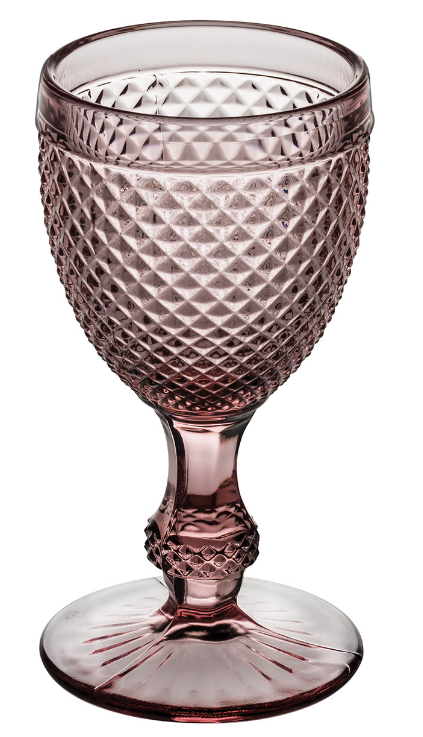 Pink Bicos Water Goblets 4 Pcs