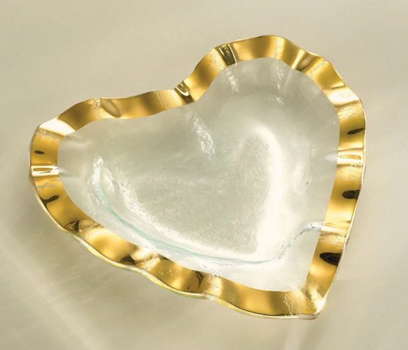 Ruffle Gold Heart Bowl