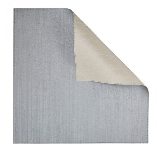Silver/Ivory Square Placemat Double-Sided 4 Pc