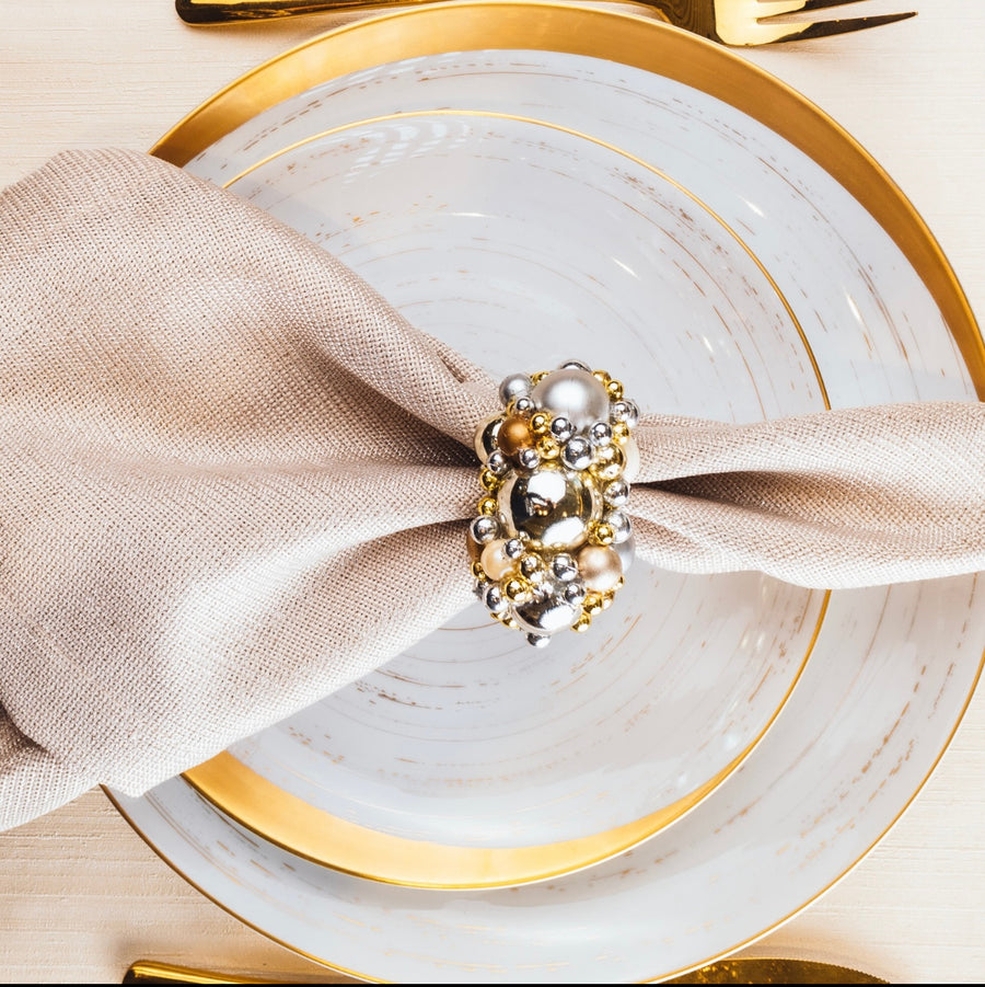 Napkin Ring Metallic Spheres