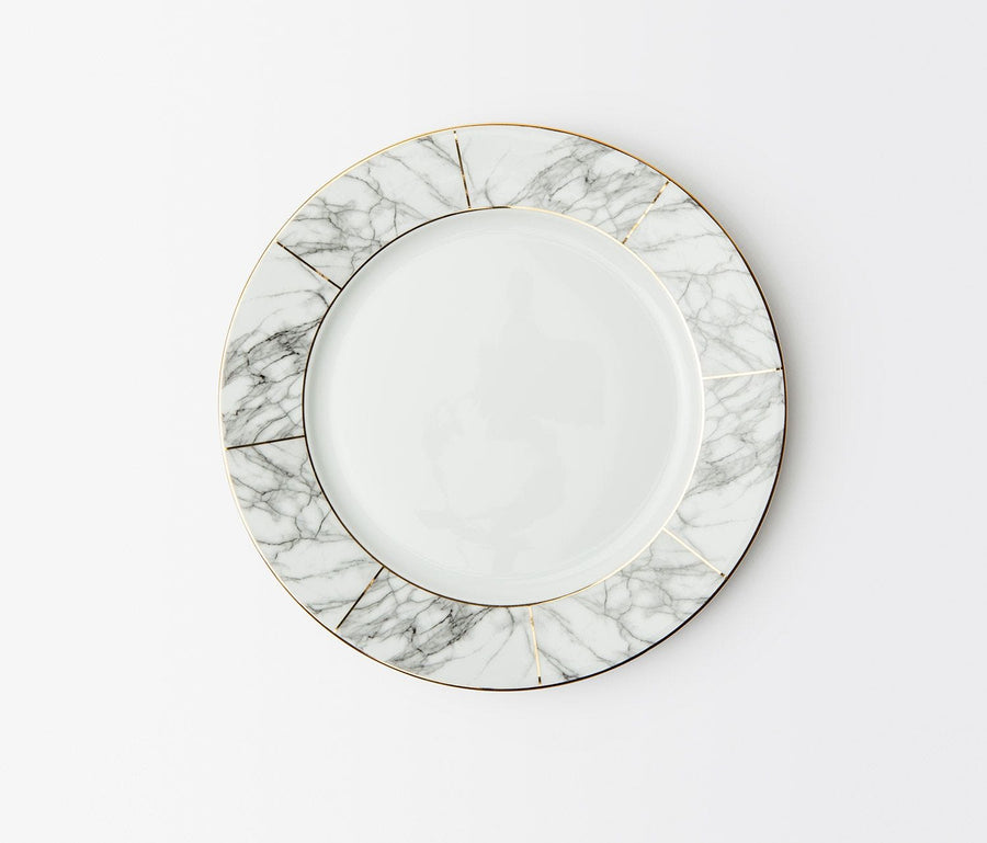 Eleni White Marble Dinner Plate 4pc Set