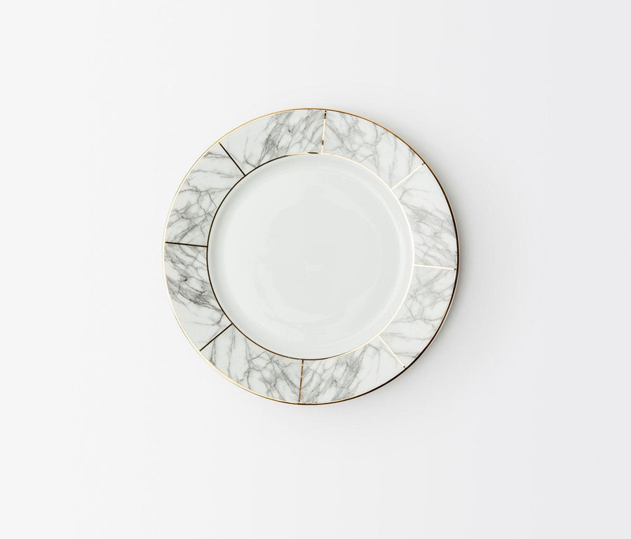 Eleni White Marble Dessert/Salad Plate 4pc Set