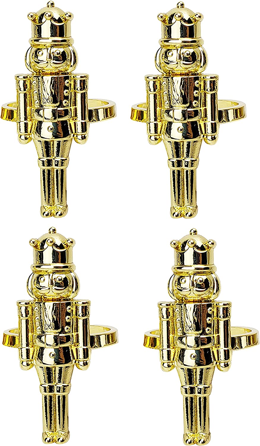 Napkin Rings Nutcracker Gold set 4 Pc