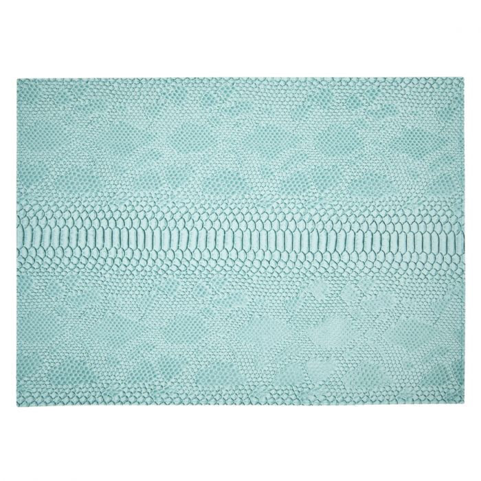 Grey/Turquoise Python Rectangular Placemat, Double-Sided (Set of 4)