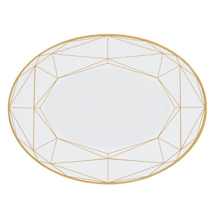 Gem Cut Gold 14” Oval Platter