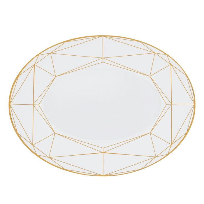 Gem Cut Gold 16” Deep Oval Platter