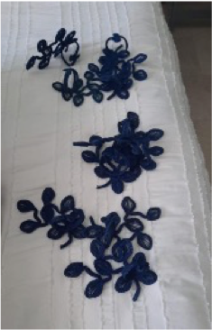 Servilletero Palma Ruscus Azul